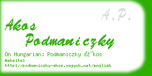 akos podmaniczky business card